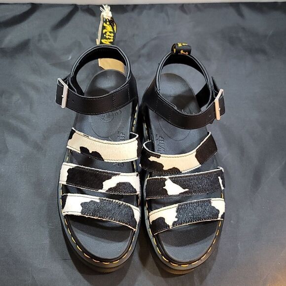 BRAN NEW DR.MARTENS BLAIR GENUINE CALF HAIR  WOMEN SANDAL - Picture 2 of 16